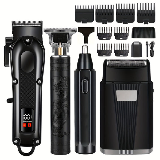 NNETM Men's Haircutting Kit USB Rechargeable Trimmer (4pcs)-0