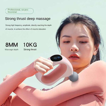 NNEDSZ Green Mini Handheld Fascia Gun - Quiet, Portable, and Adjustable 12-Speed Muscle Massager for Neck, Back, and Full Body Relief, ABS+TRP Material-4